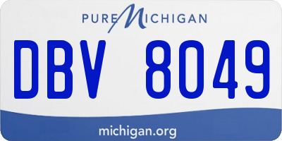 MI license plate DBV8049