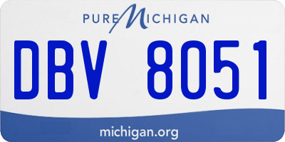 MI license plate DBV8051