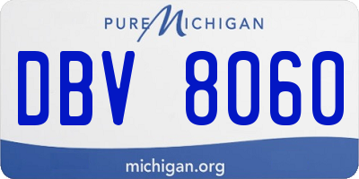 MI license plate DBV8060