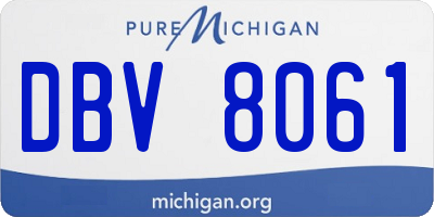 MI license plate DBV8061