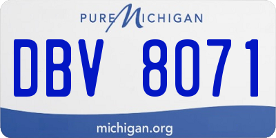 MI license plate DBV8071