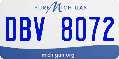 MI license plate DBV8072