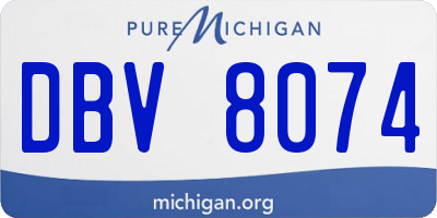MI license plate DBV8074