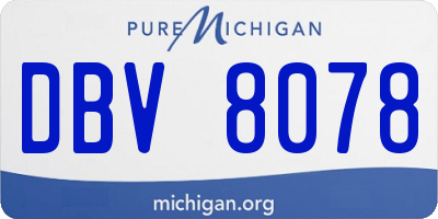 MI license plate DBV8078