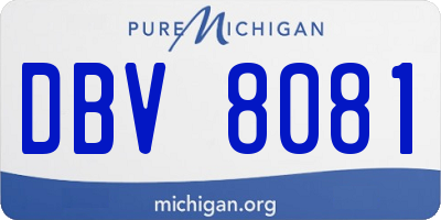 MI license plate DBV8081