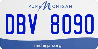 MI license plate DBV8090