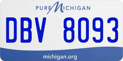 MI license plate DBV8093