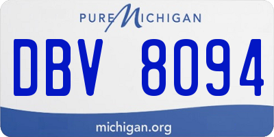 MI license plate DBV8094