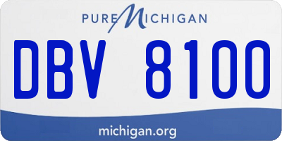 MI license plate DBV8100