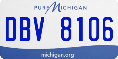 MI license plate DBV8106