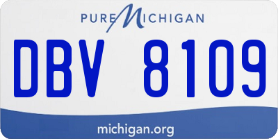 MI license plate DBV8109