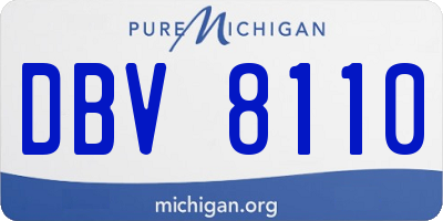 MI license plate DBV8110