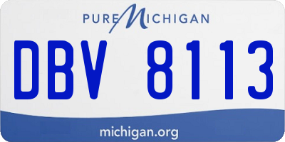 MI license plate DBV8113