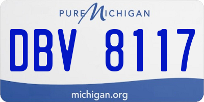 MI license plate DBV8117