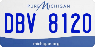 MI license plate DBV8120