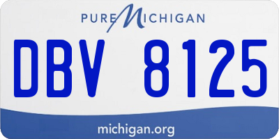 MI license plate DBV8125