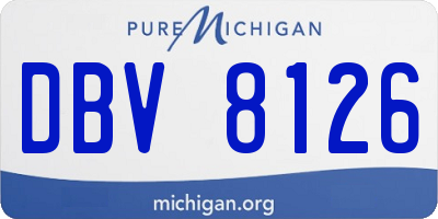MI license plate DBV8126