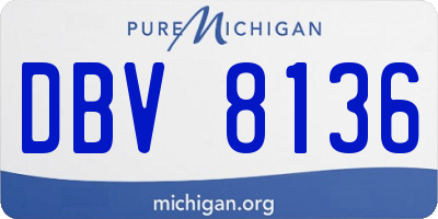 MI license plate DBV8136