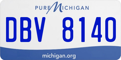 MI license plate DBV8140