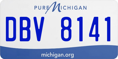 MI license plate DBV8141