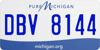 MI license plate DBV8144