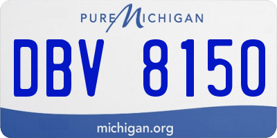MI license plate DBV8150
