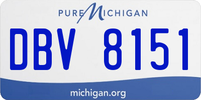 MI license plate DBV8151