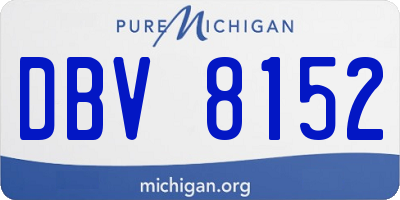 MI license plate DBV8152