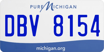 MI license plate DBV8154