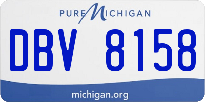 MI license plate DBV8158
