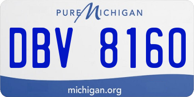 MI license plate DBV8160