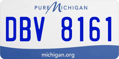 MI license plate DBV8161