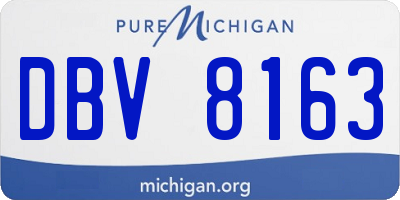 MI license plate DBV8163
