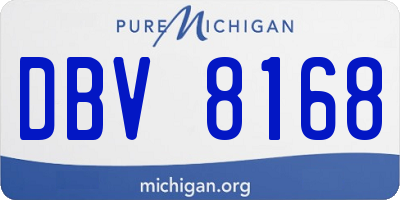 MI license plate DBV8168
