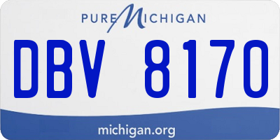 MI license plate DBV8170