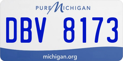 MI license plate DBV8173