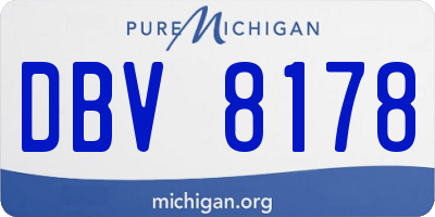 MI license plate DBV8178