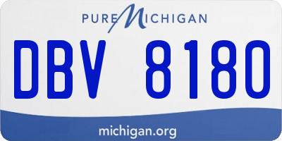 MI license plate DBV8180
