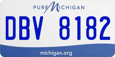 MI license plate DBV8182