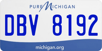 MI license plate DBV8192