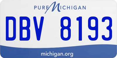 MI license plate DBV8193