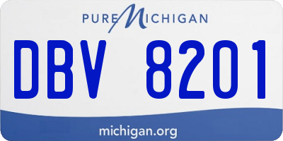 MI license plate DBV8201