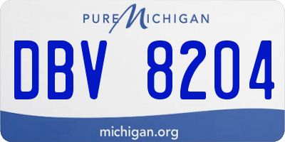 MI license plate DBV8204