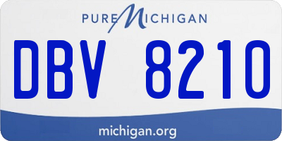 MI license plate DBV8210