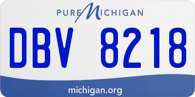 MI license plate DBV8218