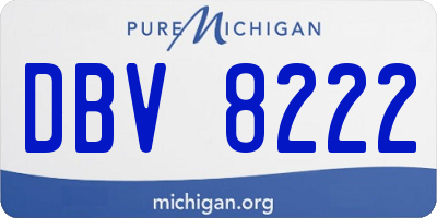MI license plate DBV8222