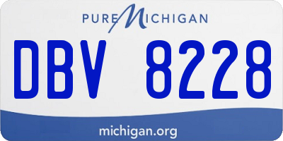 MI license plate DBV8228