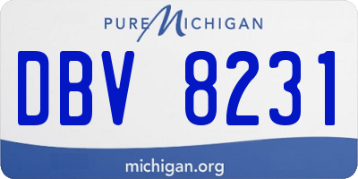 MI license plate DBV8231