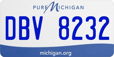 MI license plate DBV8232