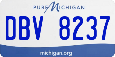 MI license plate DBV8237